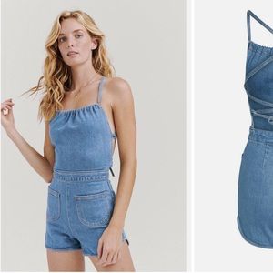 Stoned Immaculate Jean Genie Romper, XS